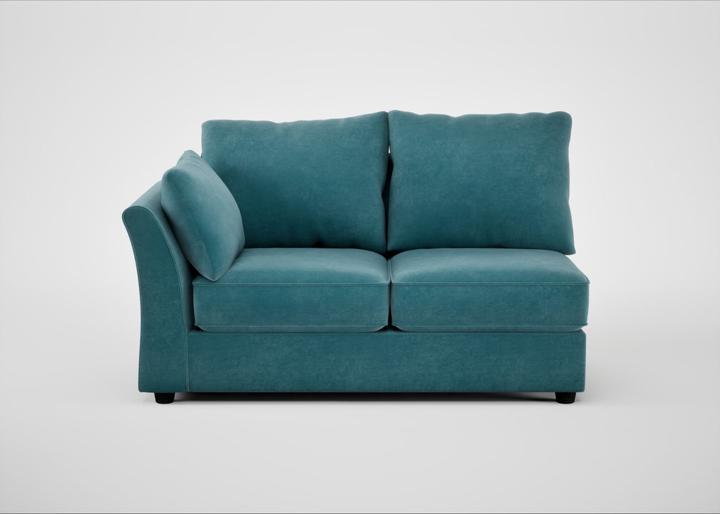 Tailor Medium Left Hand Facing Corner Unit Smart Luxe Velvet Airforce Blue / Black
