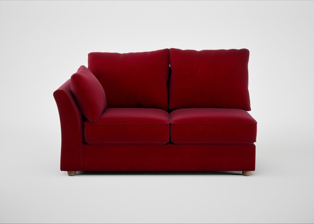 Tailor Medium Left Hand Facing Corner Unit Smart Luxe Velvet Mulberry / Natural
