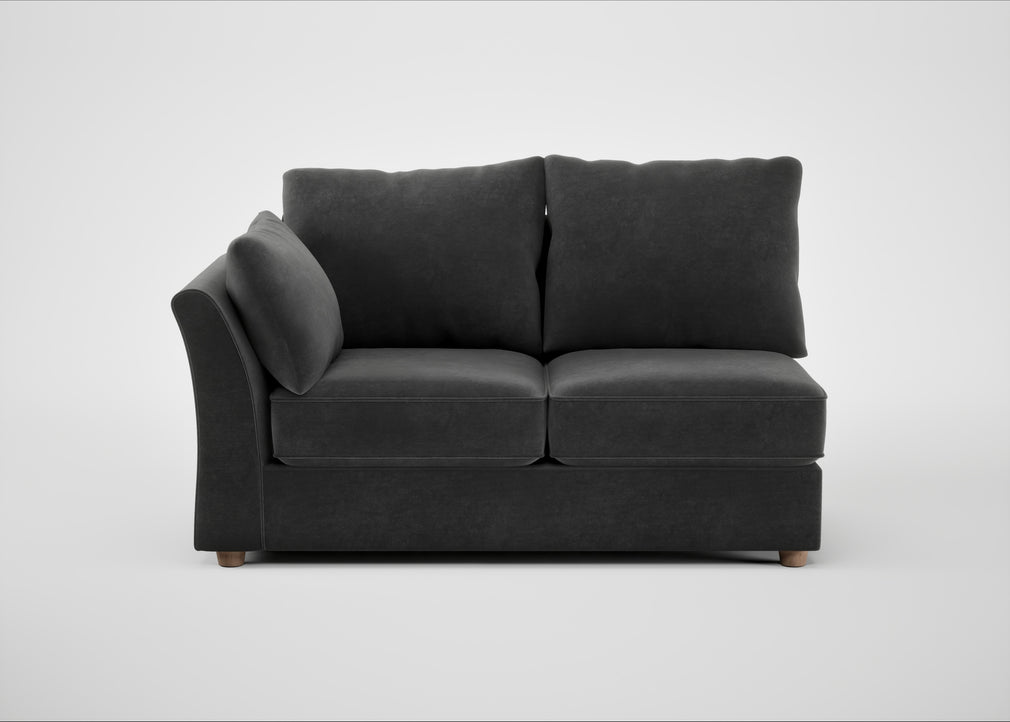 Tailor Medium Left Hand Facing Corner Unit Smart Luxe Velvet Nickel / Natural