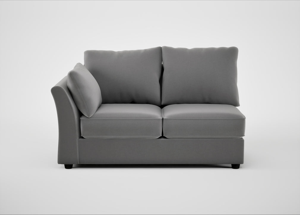 Tailor Medium Left Hand Facing Corner Unit Smart Velvet Mercury / Black