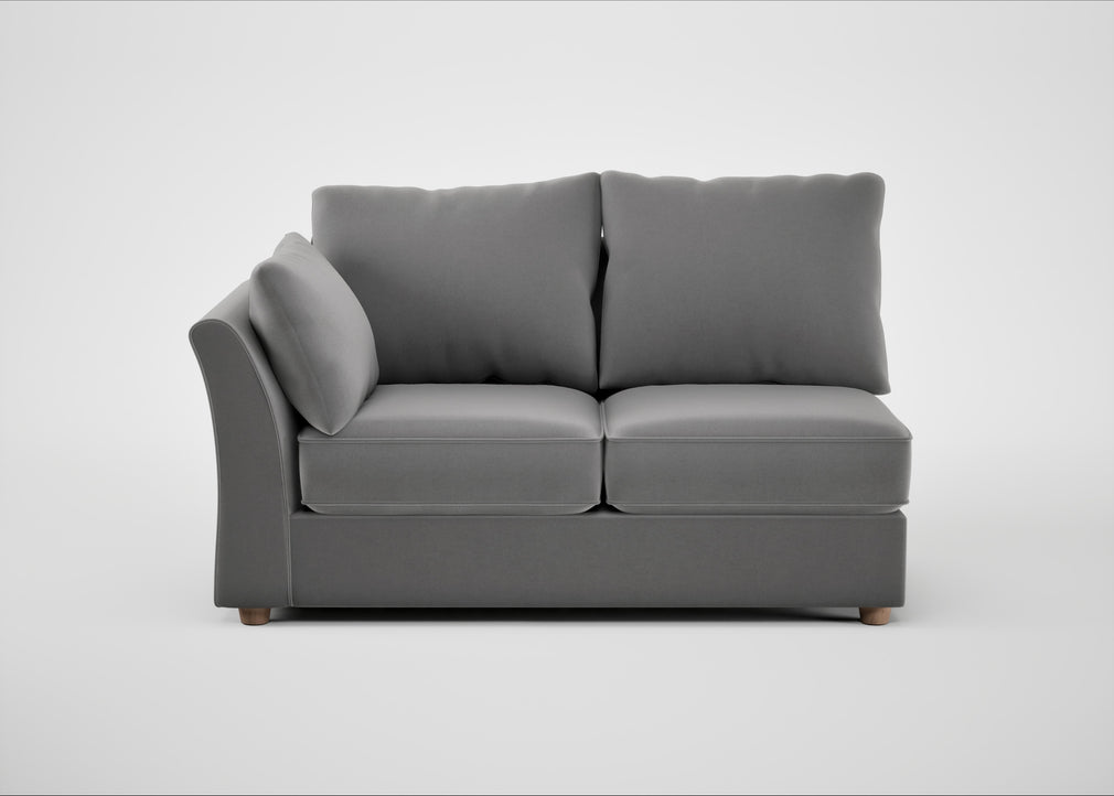 Tailor Medium Left Hand Facing Corner Unit Smart Velvet Mercury / Natural