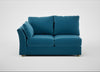 Tailor Medium Left Hand Facing Corner Unit Smart Velvet Ocean Blue / Natural