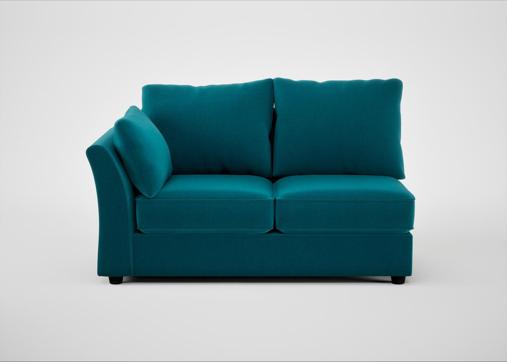Tailor Medium Left Hand Facing Corner Unit Cotton Velvet Teal / Black