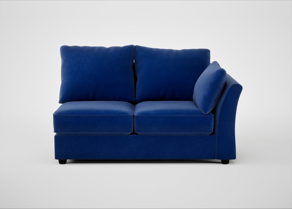 Tailor Medium Right Hand Facing Corner Unit Smart Luxe Velvet Azure / Black