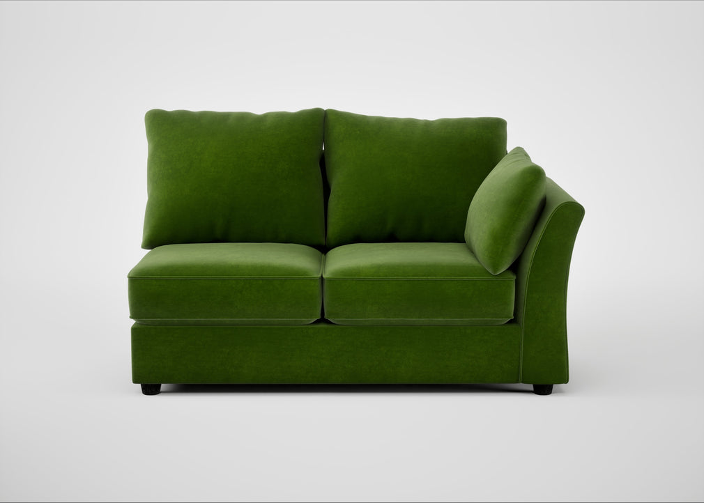 Tailor Medium Right Hand Facing Corner Unit Smart Luxe Velvet Grass / Black