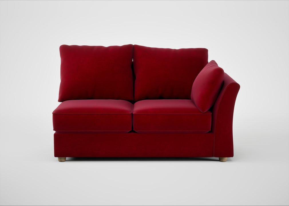 Tailor Medium Right Hand Facing Corner Unit Smart Luxe Velvet Mulberry / Natural