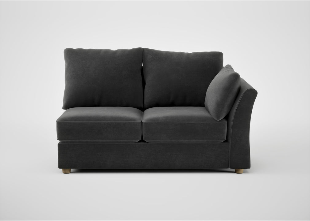 Tailor Medium Right Hand Facing Corner Unit Smart Luxe Velvet Nickel / Natural