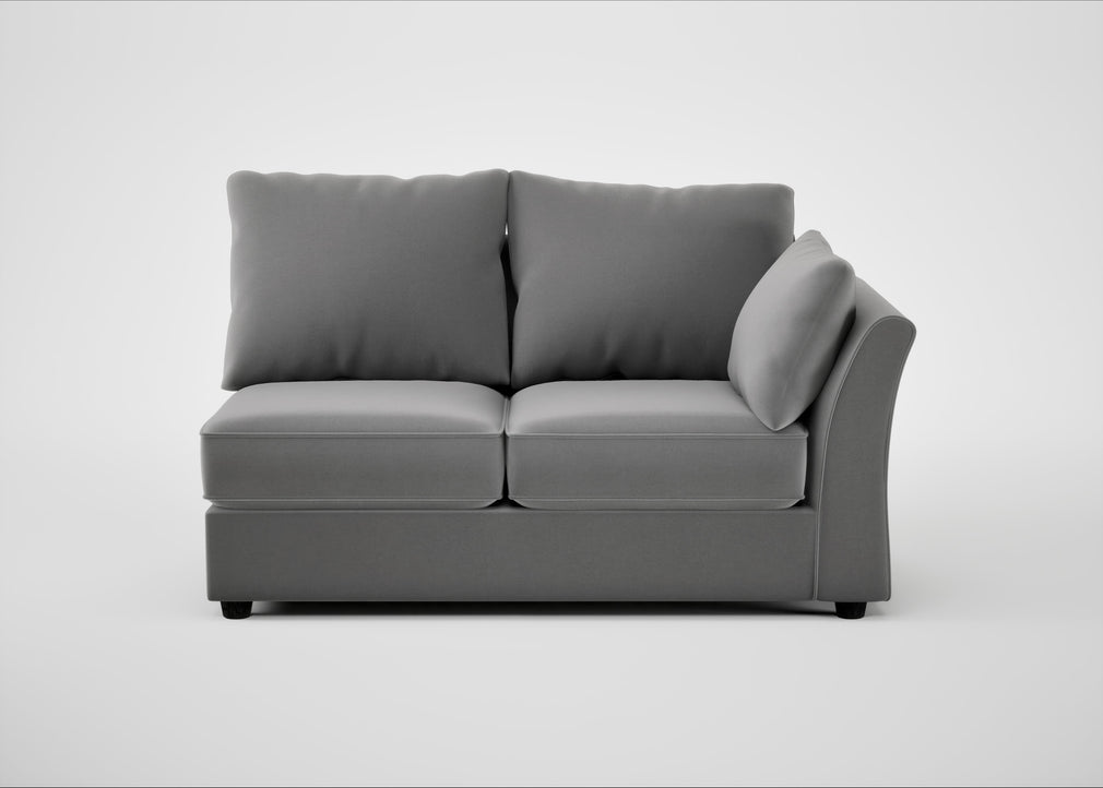 Tailor Medium Right Hand Facing Corner Unit Smart Velvet Mercury / Black