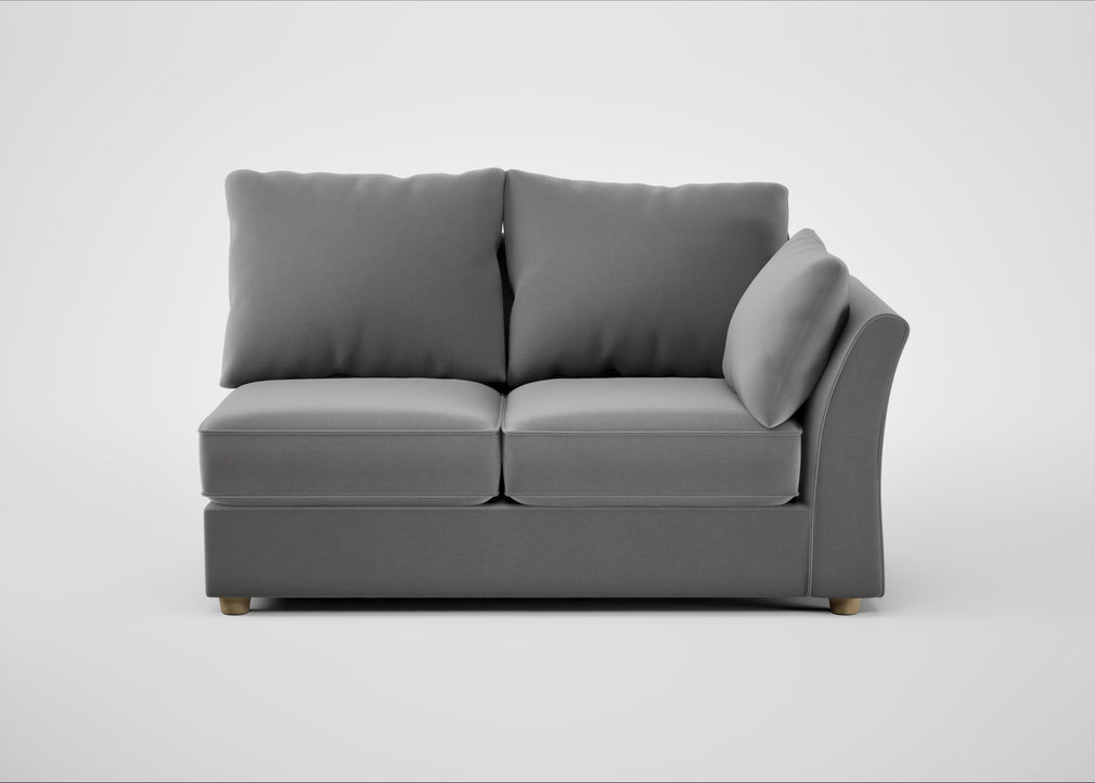Tailor Medium Right Hand Facing Corner Unit Smart Velvet Mercury / Natural