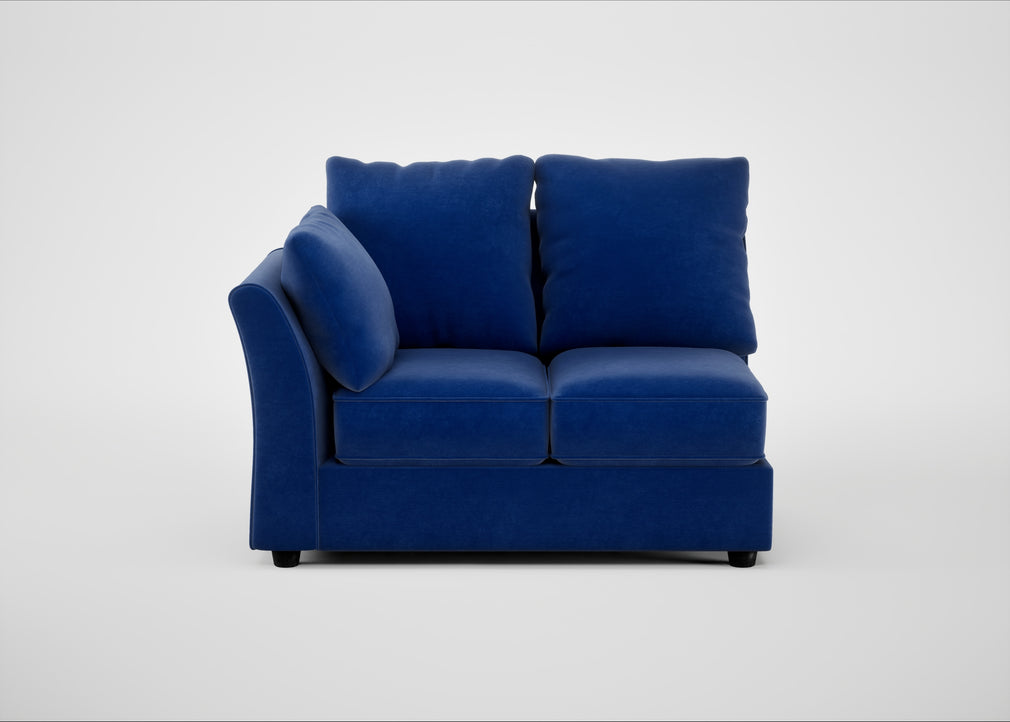 Tailor Double Left Hand Facing Corner Unit Smart Luxe Velvet Azure / Black