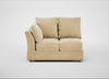 Tailor Double Left Hand Facing Corner Unit Smart Luxe Velvet Biscuit / Natural