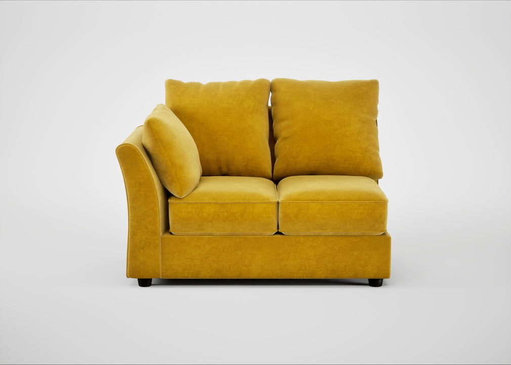Tailor Double Left Hand Facing Corner Unit Smart Luxe Velvet Canary / Black