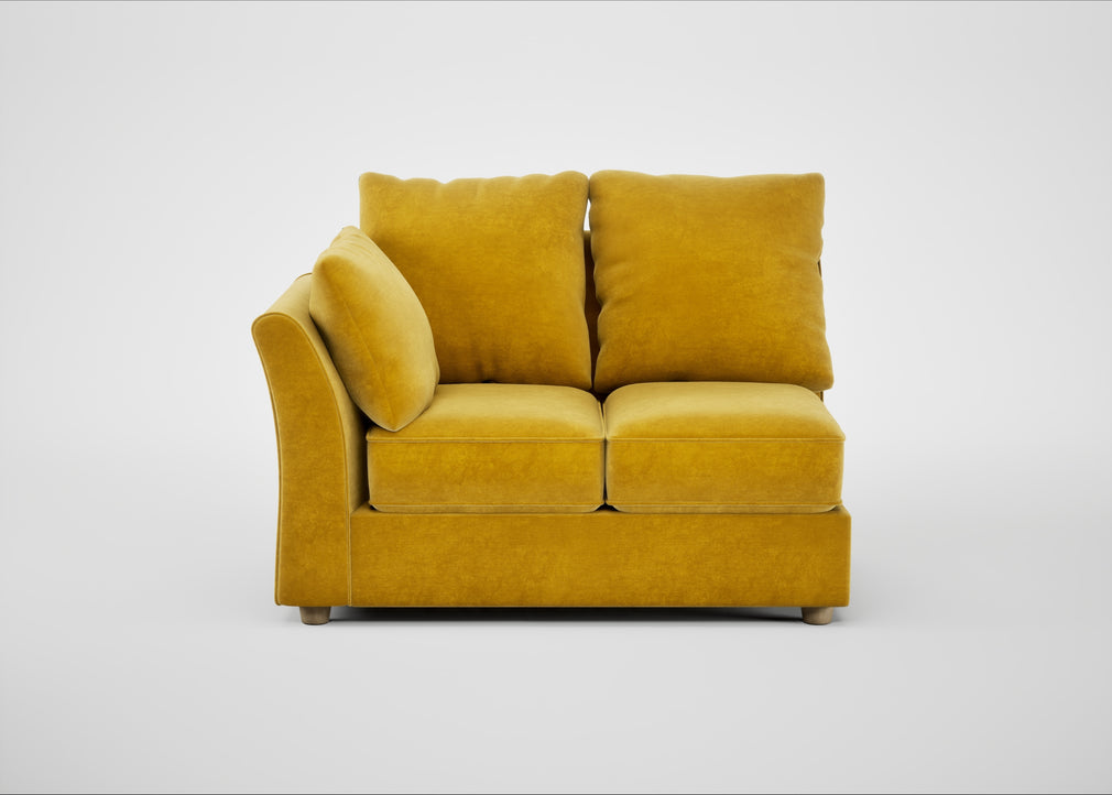 Tailor Double Left Hand Facing Corner Unit Smart Luxe Velvet Canary / Natural