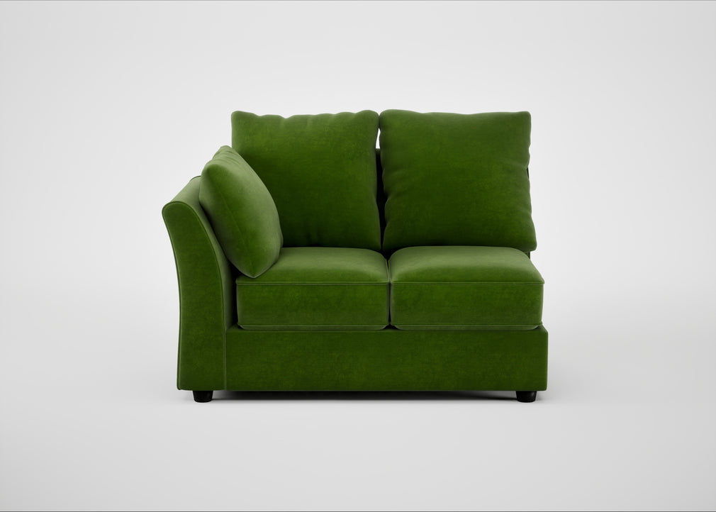 Tailor Double Left Hand Facing Corner Unit Smart Luxe Velvet Grass / Black