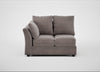 Tailor Double Left Hand Facing Corner Unit Smart Luxe Velvet Mushroom / Black