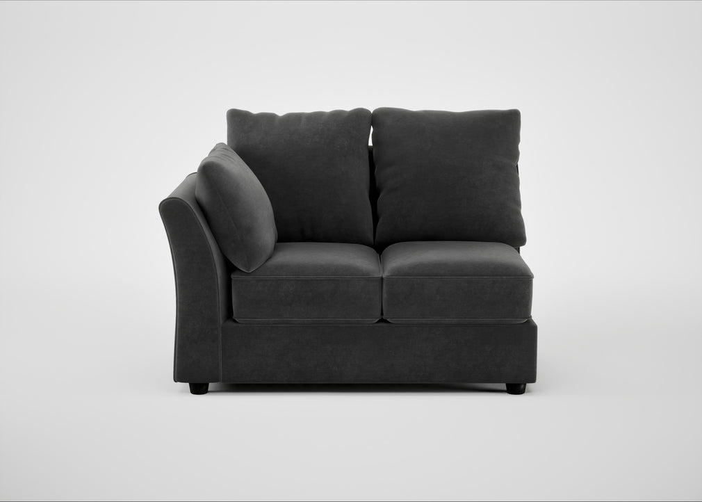 Tailor Double Left Hand Facing Corner Unit Smart Luxe Velvet Nickel / Black
