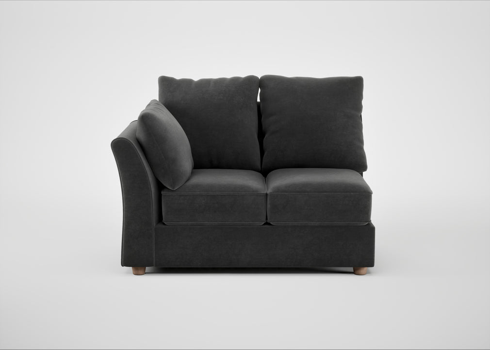 Tailor Double Left Hand Facing Corner Unit Smart Luxe Velvet Nickel / Natural