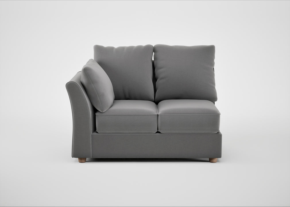 Tailor Double Left Hand Facing Corner Unit Smart Velvet Mercury / Natural