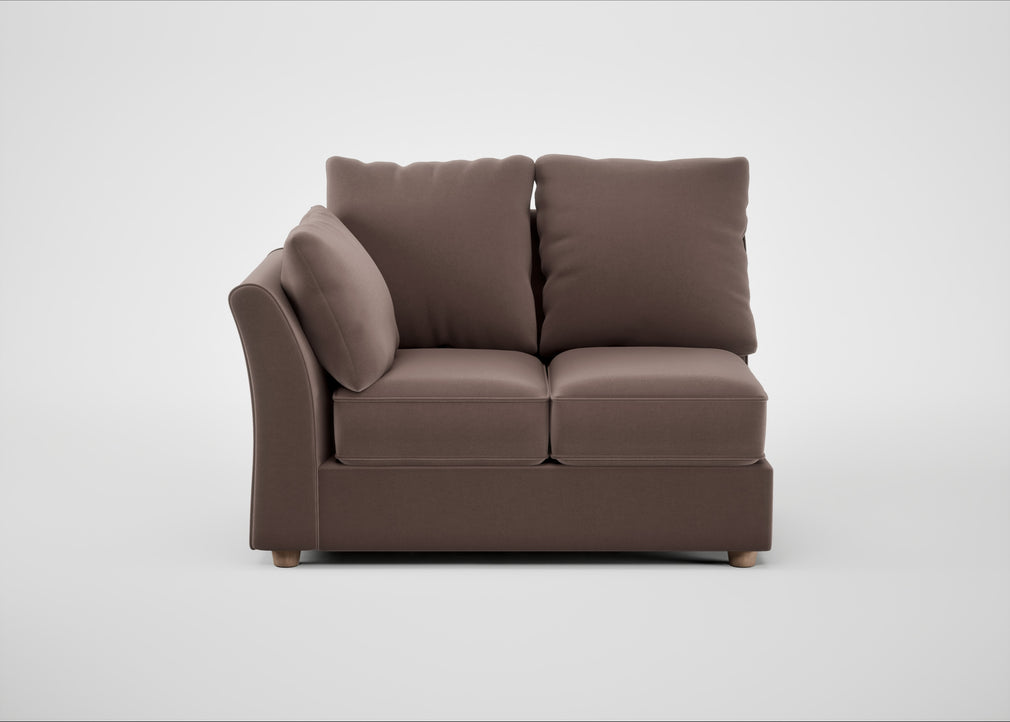 Tailor Double Left Hand Facing Corner Unit Smart Velvet Mouse / Natural