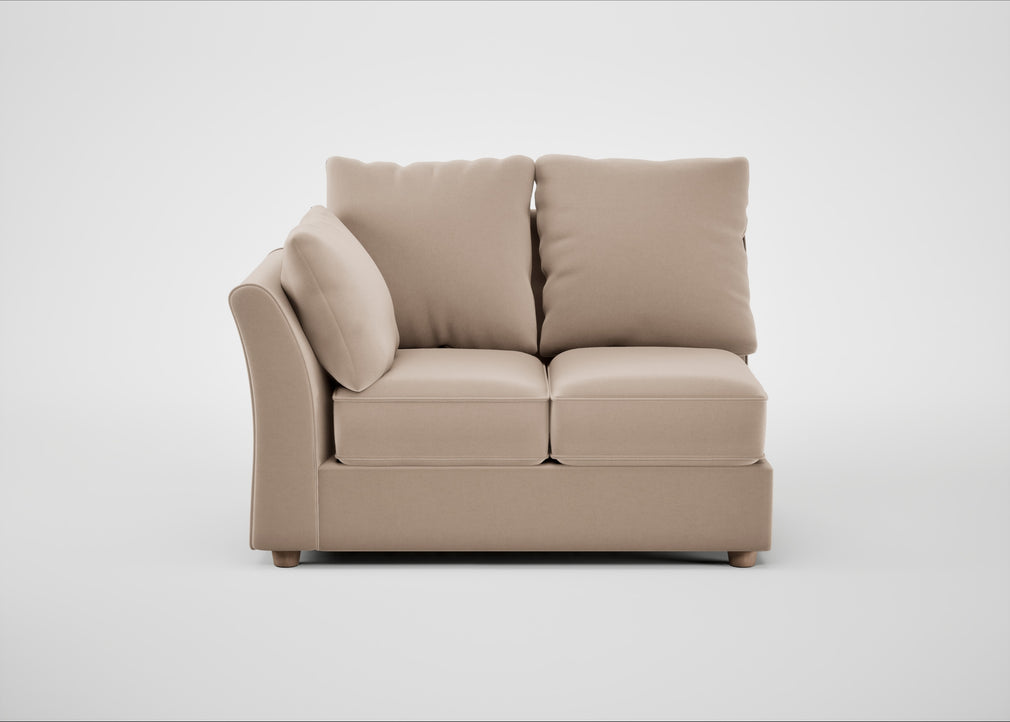 Tailor Double Left Hand Facing Corner Unit Smart Velvet Pebble / Natural