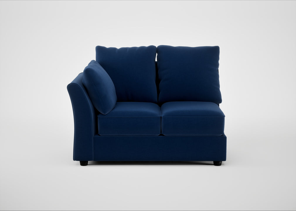 Tailor Double Left Hand Facing Corner Unit Cotton Velvet Midnight / Black