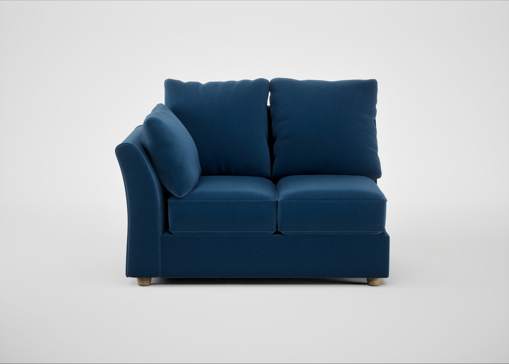 Tailor Double Left Hand Facing Corner Unit Cotton Velvet Petrol / Natural