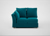 Tailor Double Left Hand Facing Corner Unit Cotton Velvet Teal / Natural