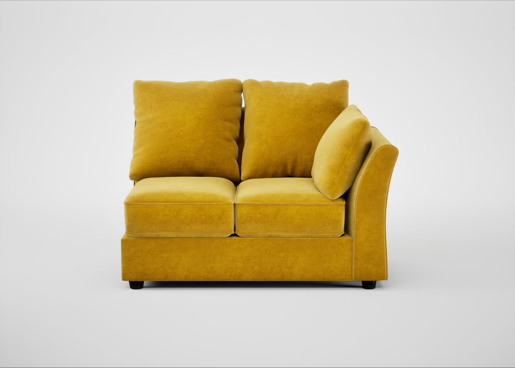 Tailor Double Right Hand Facing Corner Unit Smart Luxe Velvet Canary / Black
