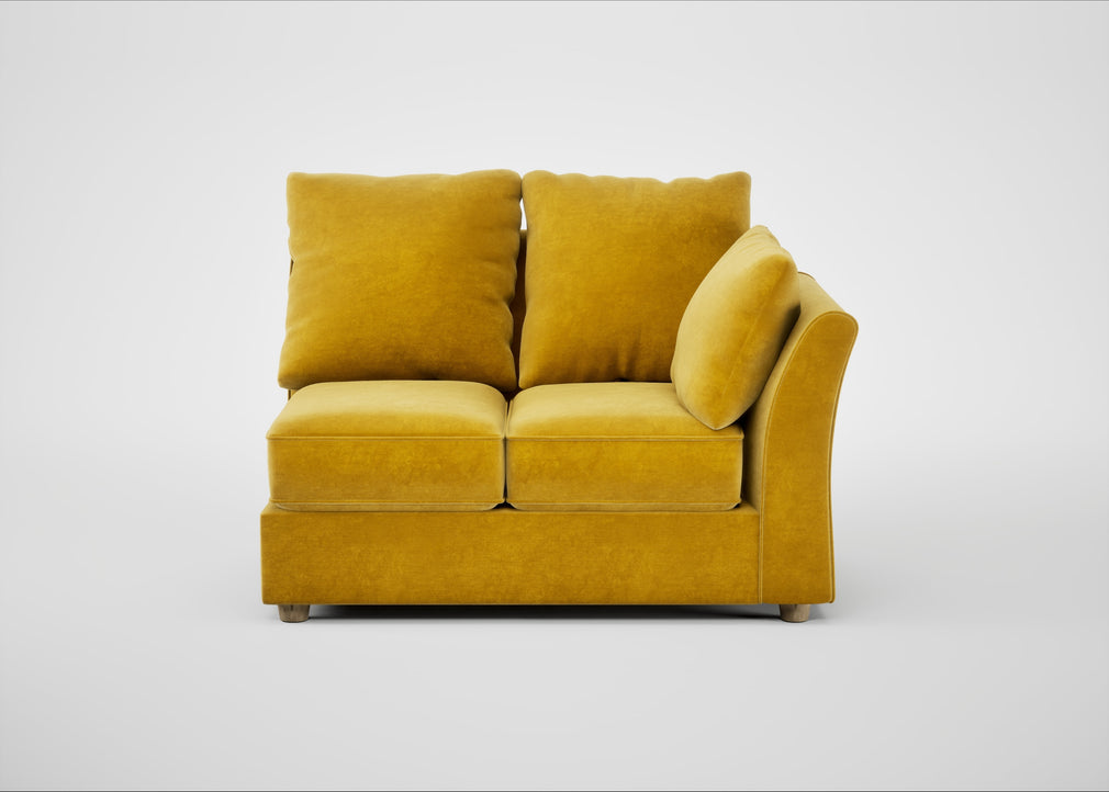 Tailor Double Right Hand Facing Corner Unit Smart Luxe Velvet Canary / Natural
