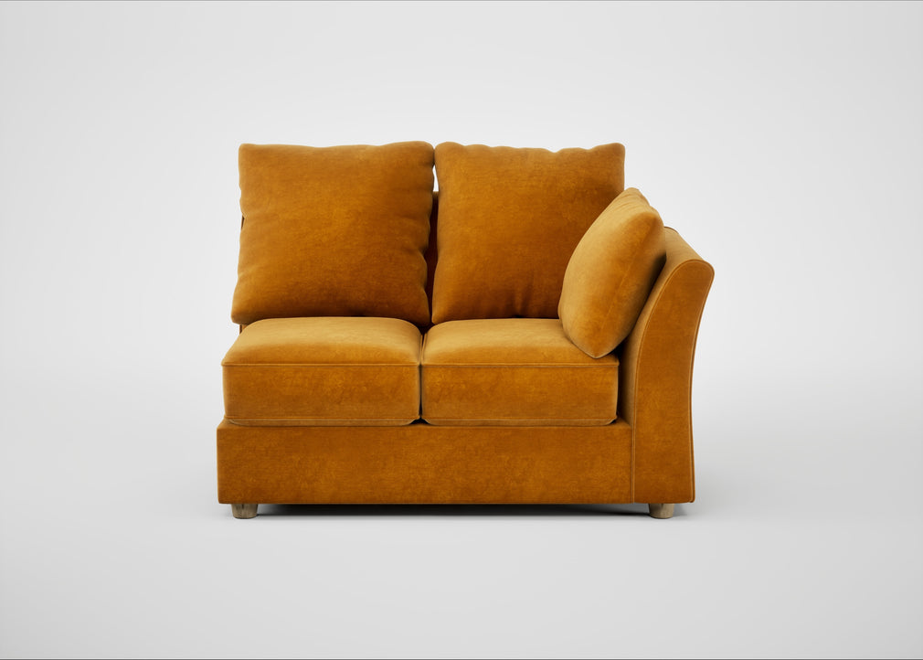 Tailor Double Right Hand Facing Corner Unit Smart Luxe Velvet Cognac / Natural