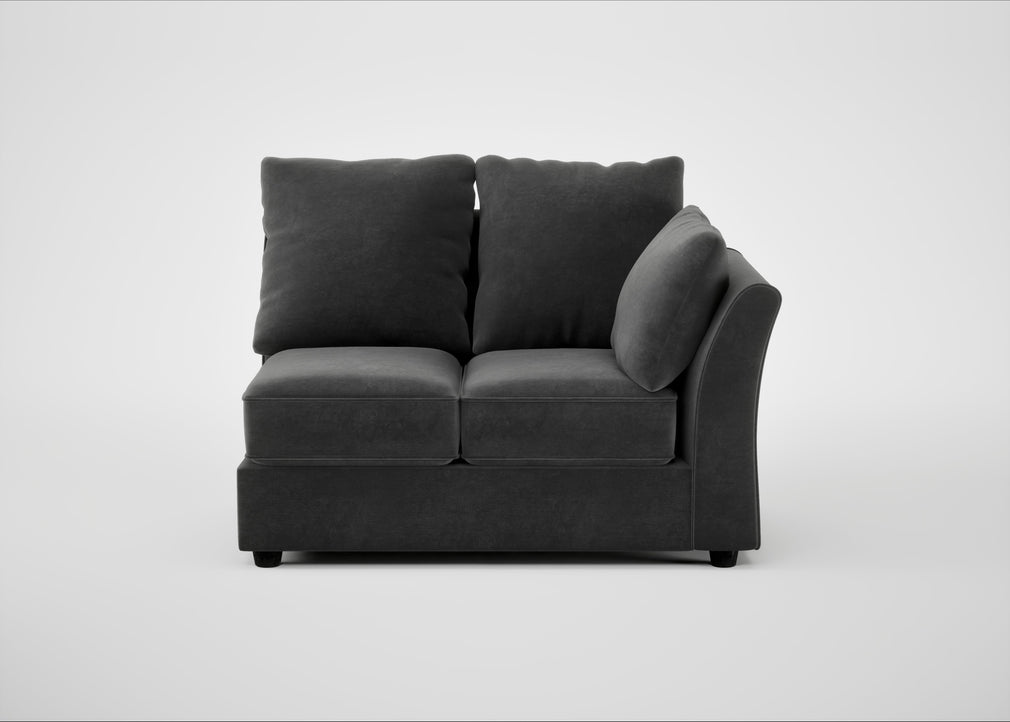 Tailor Double Right Hand Facing Corner Unit Smart Luxe Velvet Nickel / Black