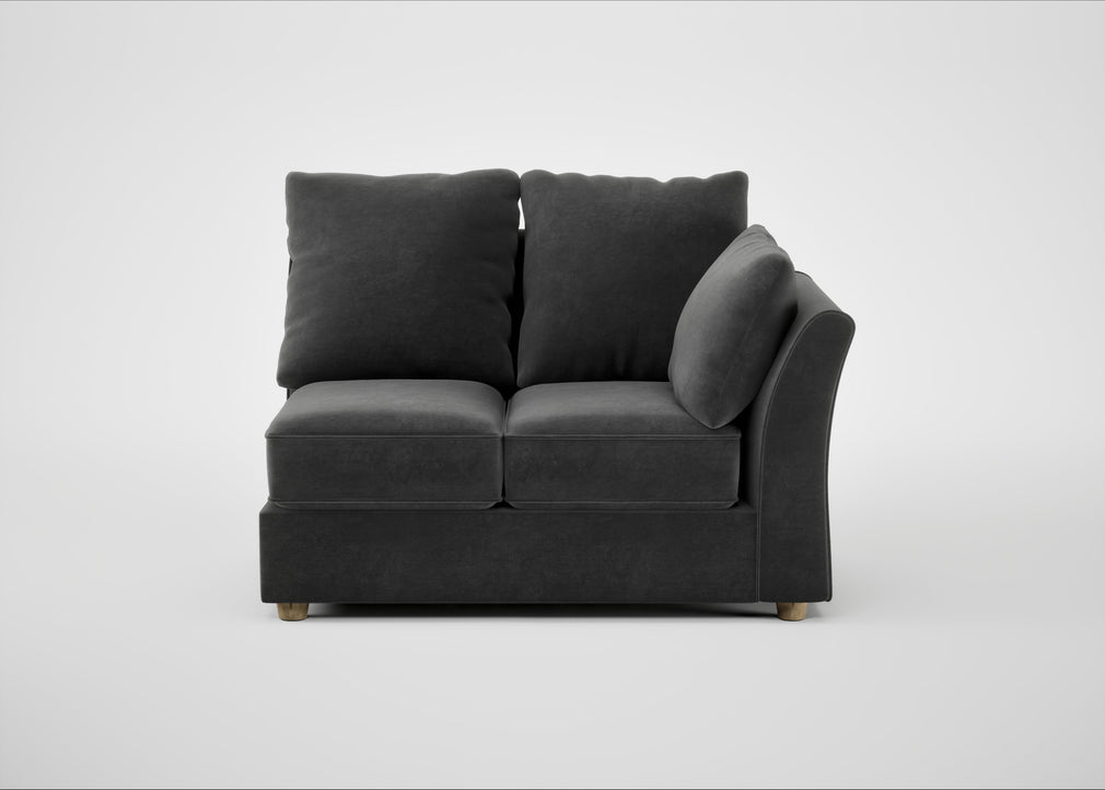 Tailor Double Right Hand Facing Corner Unit Smart Luxe Velvet Nickel / Natural