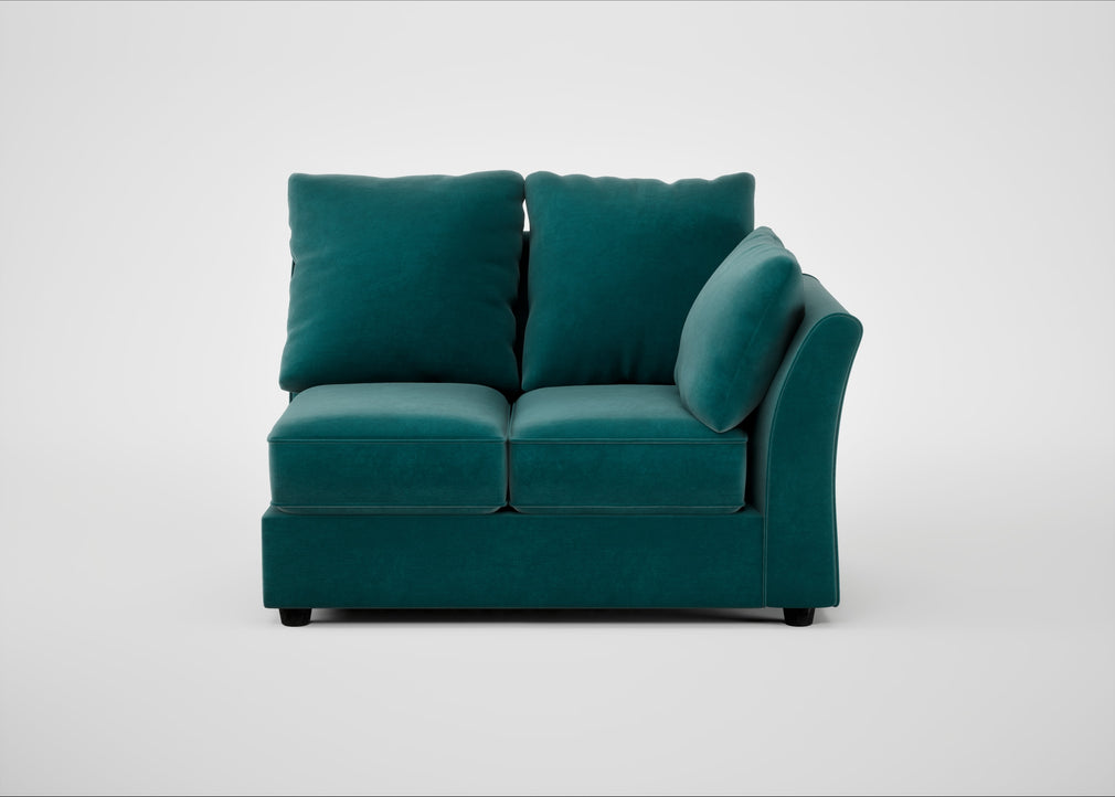 Tailor Double Right Hand Facing Corner Unit Smart Luxe Velvet Ocean Green / Black