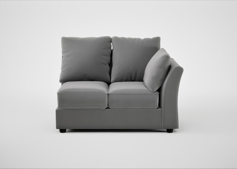 Tailor Double Right Hand Facing Corner Unit Smart Velvet Mercury / Black