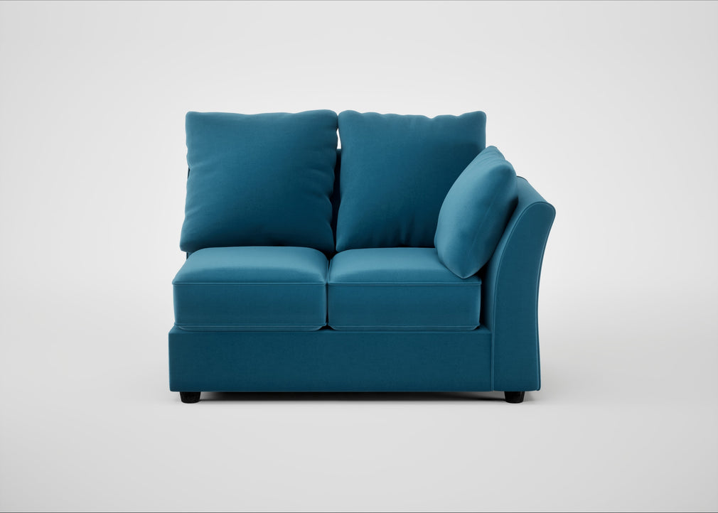 Tailor Double Right Hand Facing Corner Unit Smart Velvet Ocean Blue / Black