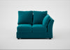 Tailor Double Right Hand Facing Corner Unit Cotton Velvet Teal / Black