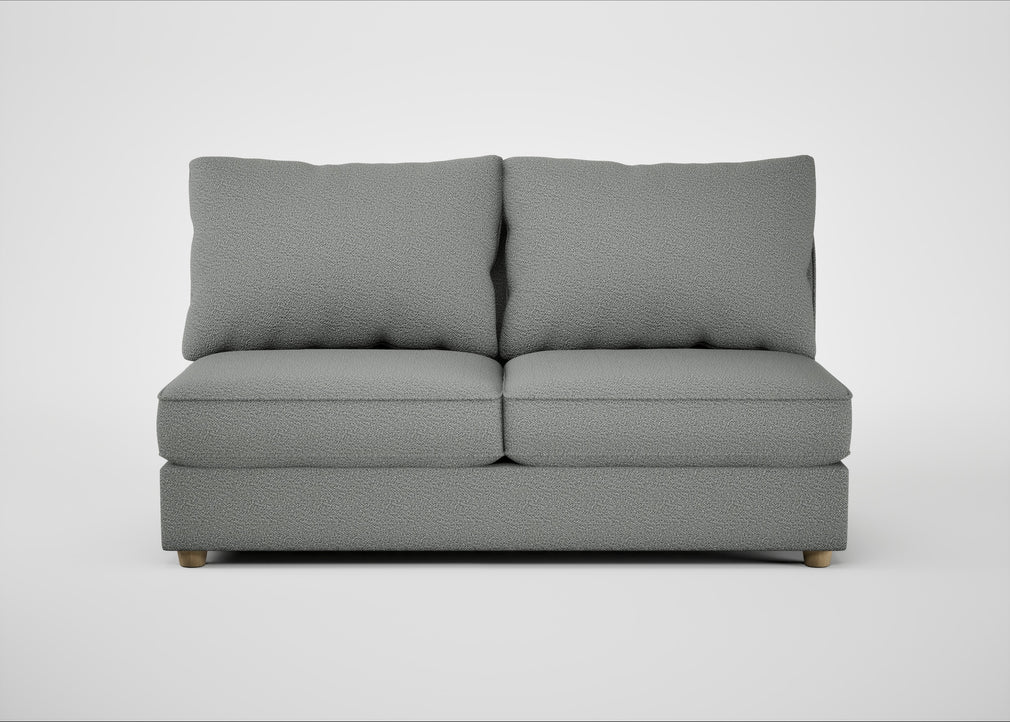 Tailor Large Armless Unit Boucle Steel / Natural