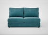 Tailor Large Armless Unit Smart Luxe Velvet Airforce Blue / Black