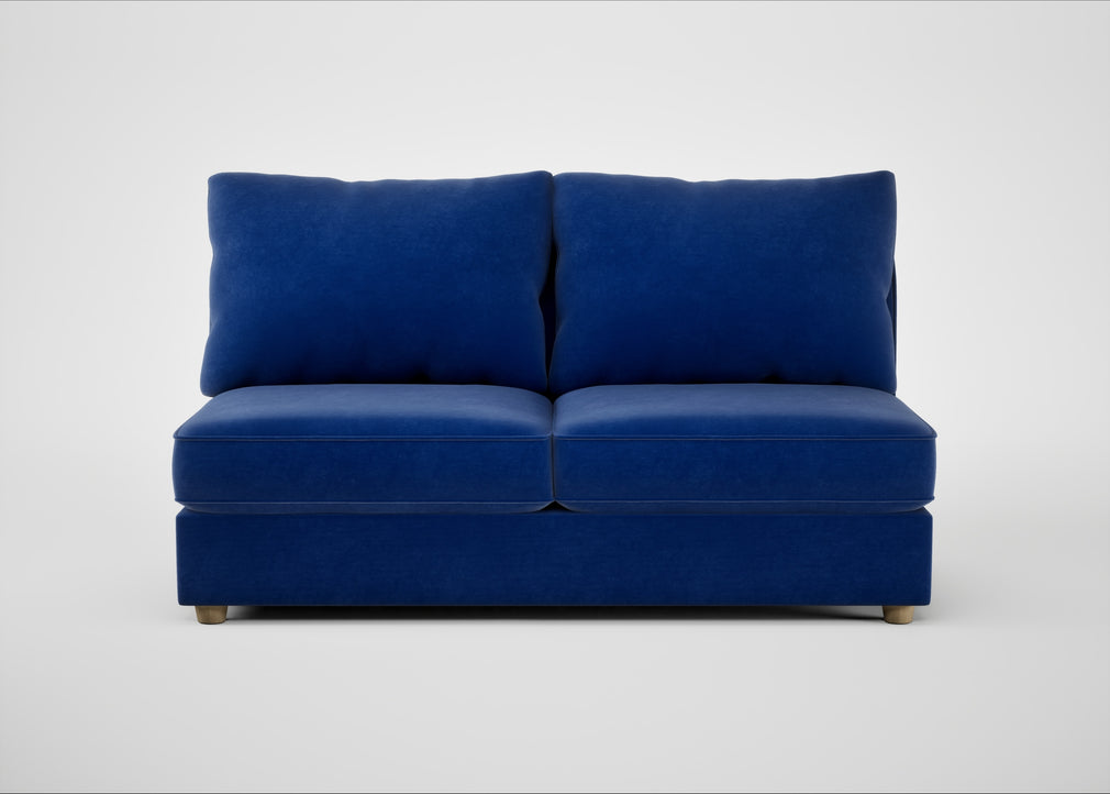 Tailor Large Armless Unit Smart Luxe Velvet Azure / Natural