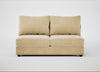 Tailor Large Armless Unit Smart Luxe Velvet Biscuit / Black