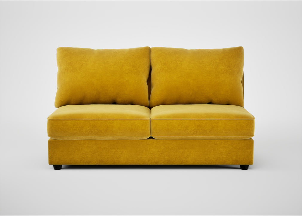Tailor Large Armless Unit Smart Luxe Velvet Canary / Black