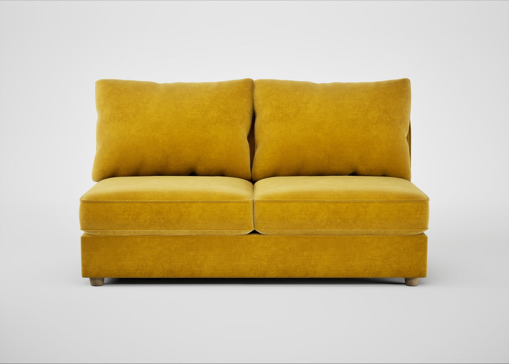 Tailor Large Armless Unit Smart Luxe Velvet Canary / Natural