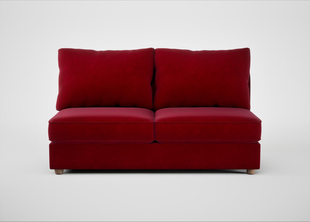 Tailor Large Armless Unit Smart Luxe Velvet Mulberry / Natural