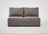 Tailor Large Armless Unit Smart Luxe Velvet Mushroom / Black