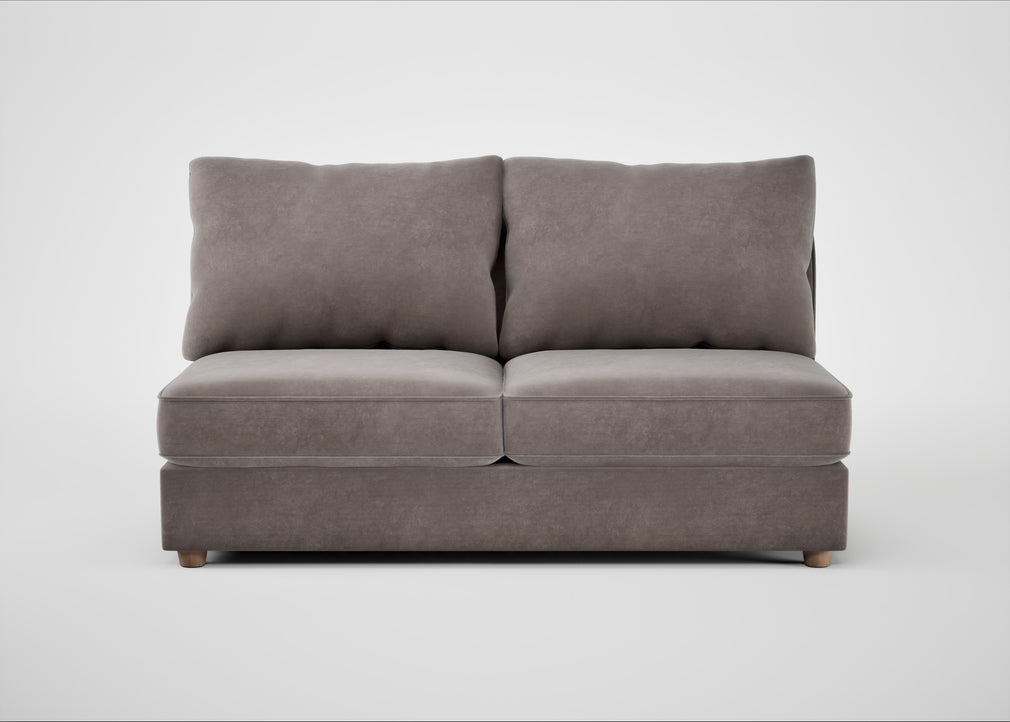 Tailor Large Armless Unit Smart Luxe Velvet Mushroom / Natural