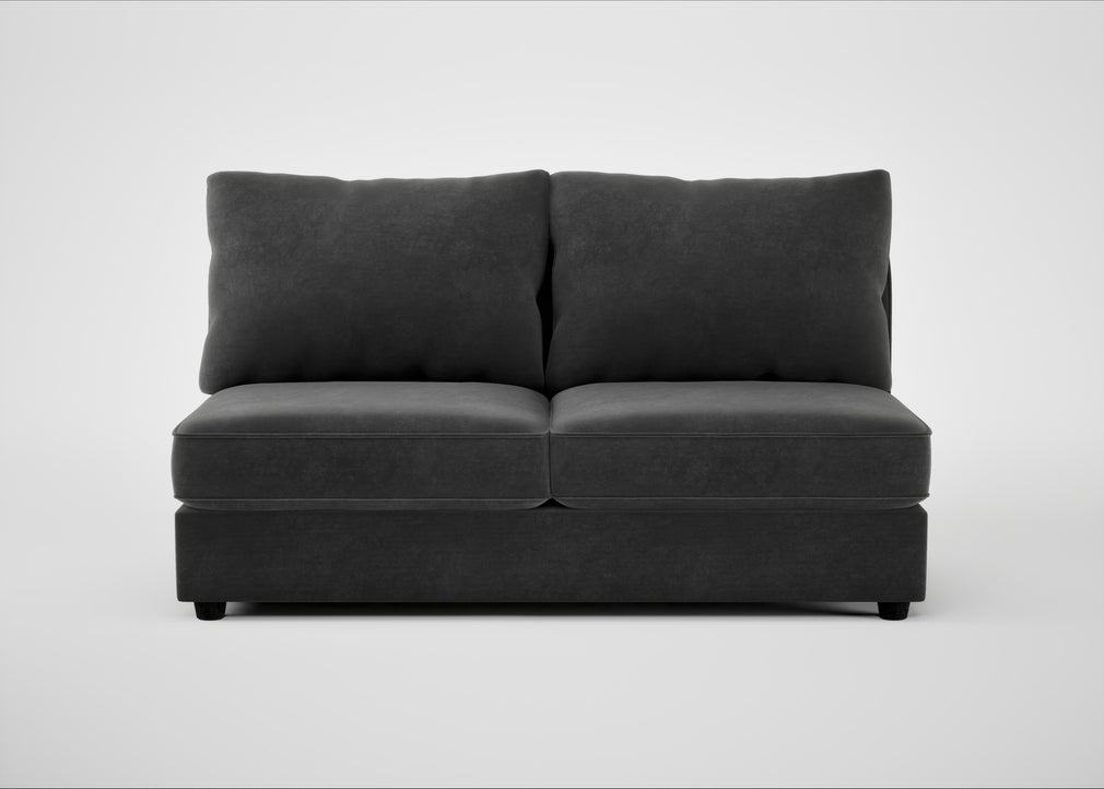 Tailor Large Armless Unit Smart Luxe Velvet Nickel / Black