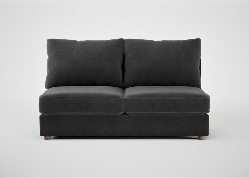 Tailor Large Armless Unit Smart Luxe Velvet Nickel / Natural