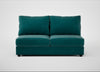 Tailor Large Armless Unit Smart Luxe Velvet Ocean Green / Black