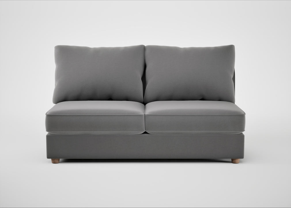 Tailor Large Armless Unit Smart Velvet Mercury / Natural