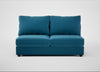 Tailor Large Armless Unit Smart Velvet Ocean Blue / Black